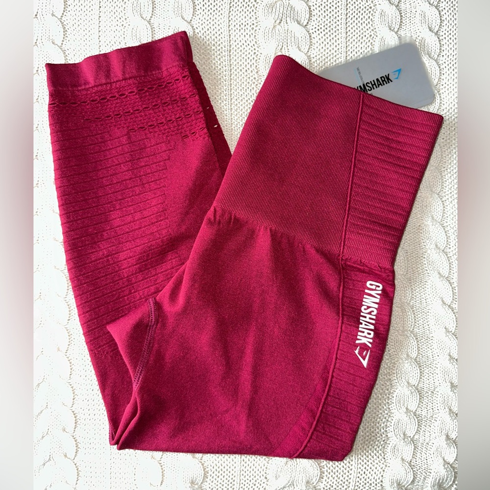 Gymshark Womens High Waisted Seamless Cropped Leggings Laser Cut Out Size Medium